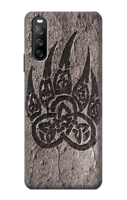 W3832 Viking Norse Bear Paw Berserkers Rock Funda Carcasa Case y Caso Del Tirón Funda para Sony Xperia 10 III Lite