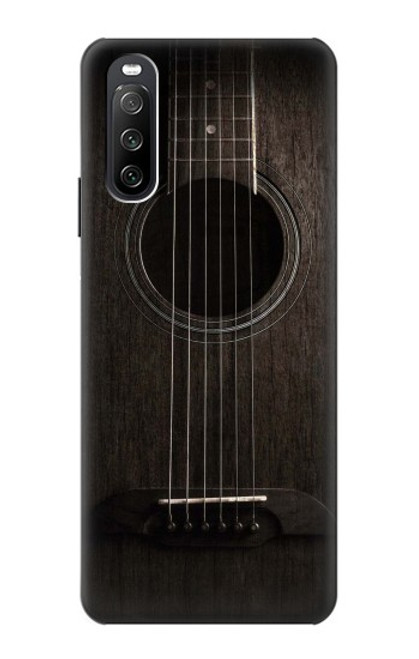 W3834 Old Woods Black Guitar Funda Carcasa Case y Caso Del Tirón Funda para Sony Xperia 10 III Lite