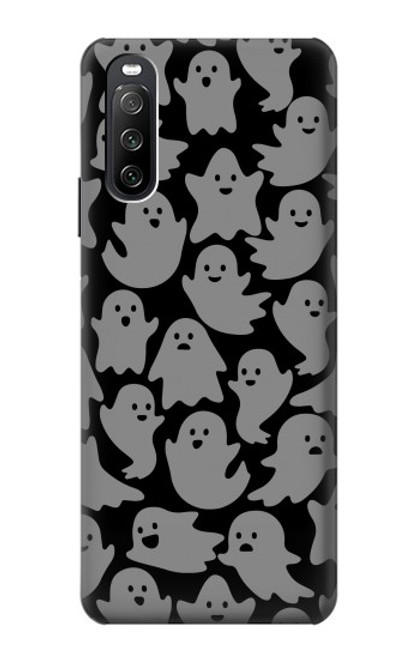 W3835 Cute Ghost Pattern Funda Carcasa Case y Caso Del Tirón Funda para Sony Xperia 10 III Lite