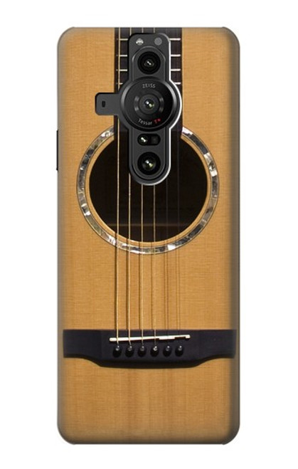 W0057 Acoustic Guitar Funda Carcasa Case y Caso Del Tirón Funda para Sony Xperia Pro-I