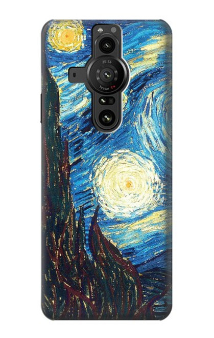 W0582 Van Gogh Starry Nights Funda Carcasa Case y Caso Del Tirón Funda para Sony Xperia Pro-I