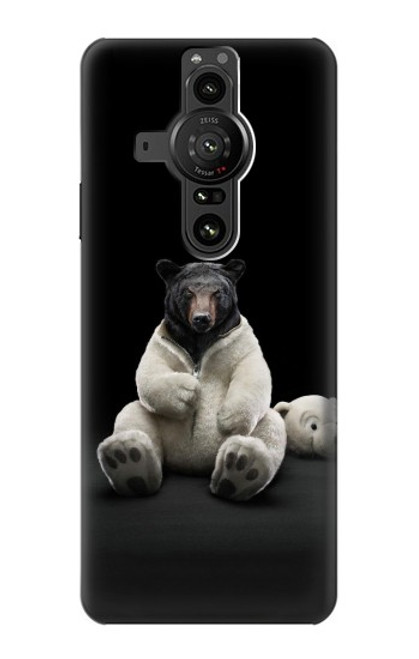 W0878 Black Bear Funda Carcasa Case y Caso Del Tirón Funda para Sony Xperia Pro-I