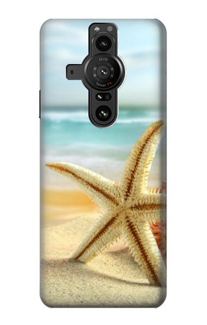 W1117 Starfish on the Beach Funda Carcasa Case y Caso Del Tirón Funda para Sony Xperia Pro-I