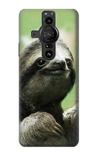 W2708 Smiling Sloth Funda Carcasa Case y Caso Del Tirón Funda para Sony Xperia Pro-I