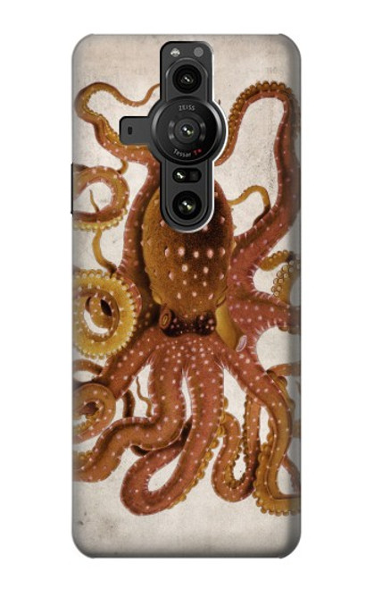 W2801 Vintage Octopus Funda Carcasa Case y Caso Del Tirón Funda para Sony Xperia Pro-I