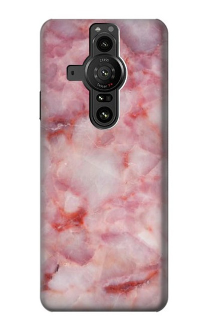 W2843 Pink Marble Texture Funda Carcasa Case y Caso Del Tirón Funda para Sony Xperia Pro-I