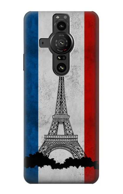 W2859 Vintage France Flag Eiffel Tower Funda Carcasa Case y Caso Del Tirón Funda para Sony Xperia Pro-I