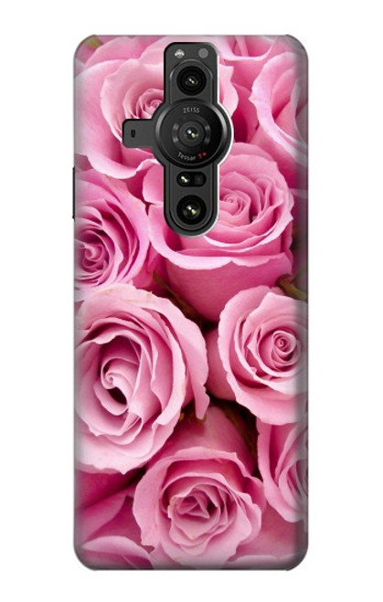 W2943 Pink Rose Funda Carcasa Case y Caso Del Tirón Funda para Sony Xperia Pro-I