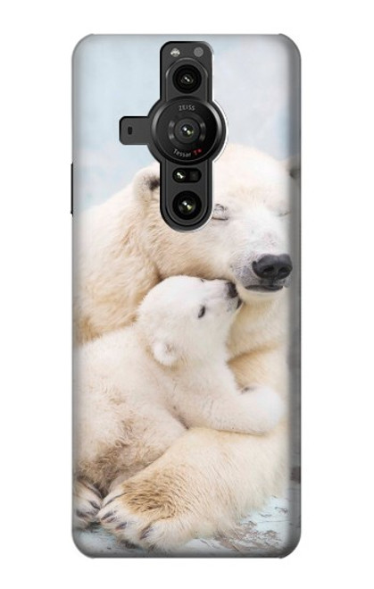 W3373 Polar Bear Hug Family Funda Carcasa Case y Caso Del Tirón Funda para Sony Xperia Pro-I