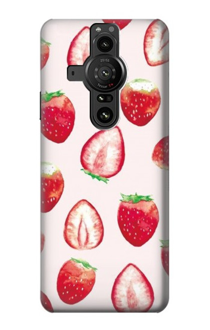 W3481 Strawberry Funda Carcasa Case y Caso Del Tirón Funda para Sony Xperia Pro-I