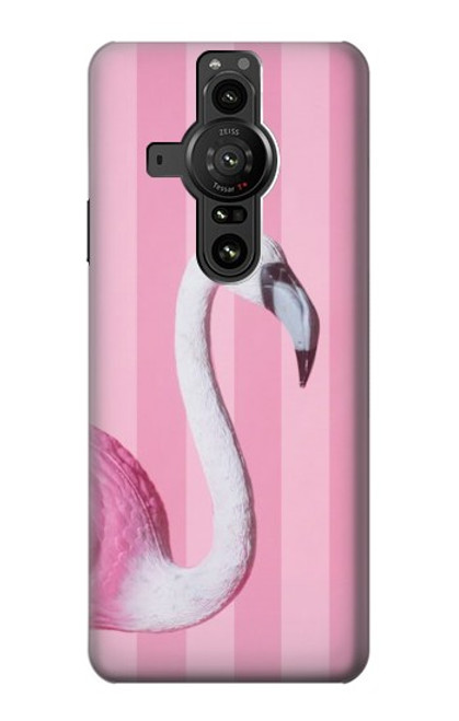 W3805 Flamingo Pink Pastel Funda Carcasa Case y Caso Del Tirón Funda para Sony Xperia Pro-I