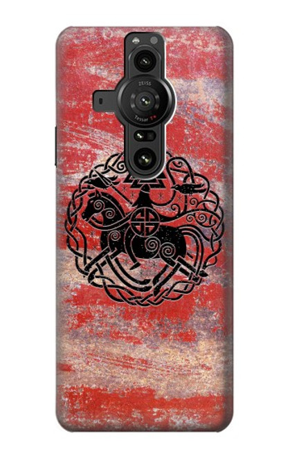 W3831 Viking Norse Ancient Symbol Funda Carcasa Case y Caso Del Tirón Funda para Sony Xperia Pro-I