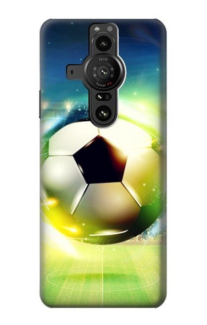 W3844 Glowing Football Soccer Ball Funda Carcasa Case y Caso Del Tirón Funda para Sony Xperia Pro-I