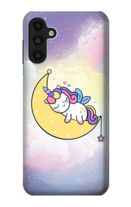 W3485 Cute Unicorn Sleep Funda Carcasa Case y Caso Del Tirón Funda para Samsung Galaxy A13 4G