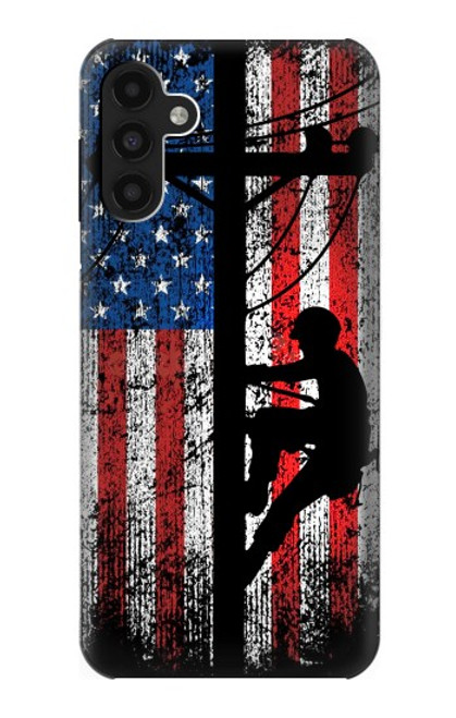 W3803 Electrician Lineman American Flag Funda Carcasa Case y Caso Del Tirón Funda para Samsung Galaxy A13 4G