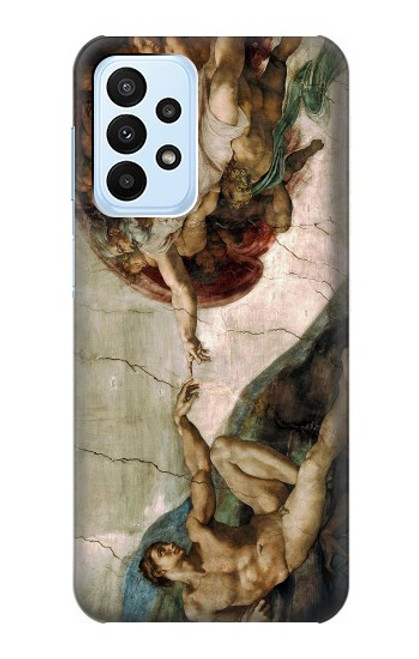 W0179 Michelangelo Creation of Adam Funda Carcasa Case y Caso Del Tirón Funda para Samsung Galaxy A23