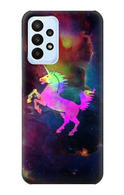 W2486 Rainbow Unicorn Nebula Space Funda Carcasa Case y Caso Del Tirón Funda para Samsung Galaxy A23