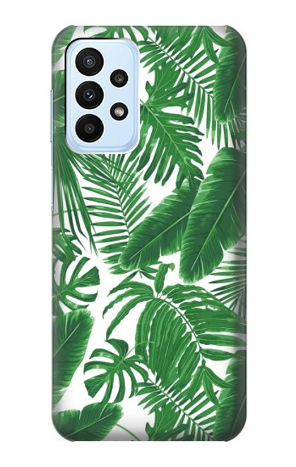 W3457 Paper Palm Monstera Funda Carcasa Case y Caso Del Tirón Funda para Samsung Galaxy A23