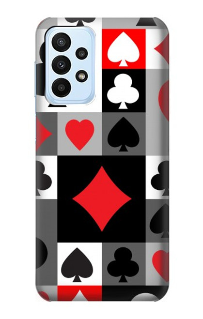 W3463 Poker Card Suit Funda Carcasa Case y Caso Del Tirón Funda para Samsung Galaxy A23