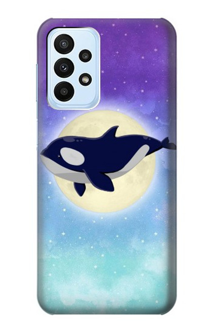 W3807 Killer Whale Orca Moon Pastel Fantasy Funda Carcasa Case y Caso Del Tirón Funda para Samsung Galaxy A23