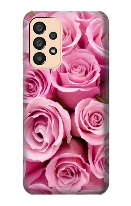 W2943 Pink Rose Funda Carcasa Case y Caso Del Tirón Funda para Samsung Galaxy A33 5G