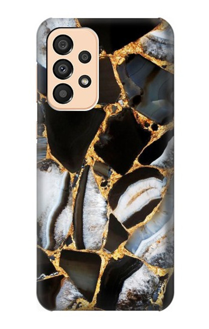 W3419 Gold Marble Graphic Print Funda Carcasa Case y Caso Del Tirón Funda para Samsung Galaxy A33 5G