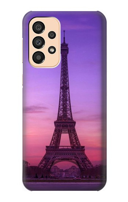 W3447 Eiffel Paris Sunset Funda Carcasa Case y Caso Del Tirón Funda para Samsung Galaxy A33 5G