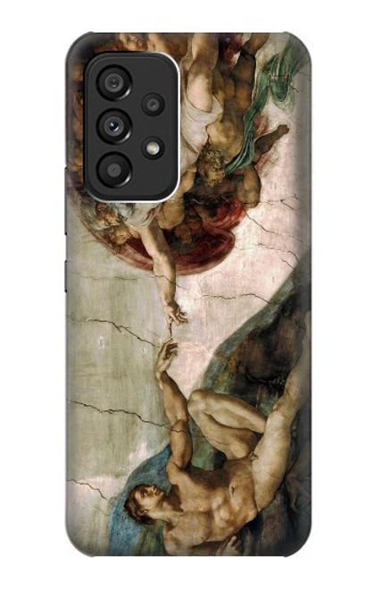 W0179 Michelangelo Creation of Adam Funda Carcasa Case y Caso Del Tirón Funda para Samsung Galaxy A53 5G