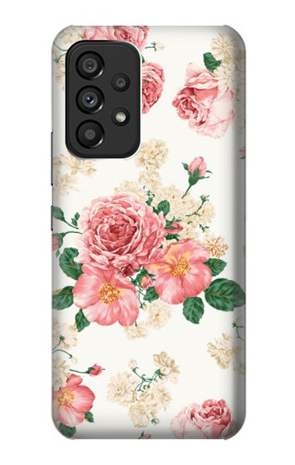 W1859 Rose Pattern Funda Carcasa Case y Caso Del Tirón Funda para Samsung Galaxy A53 5G