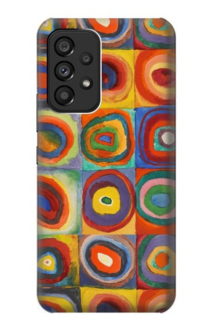 W3409 Squares Concentric Circles Funda Carcasa Case y Caso Del Tirón Funda para Samsung Galaxy A53 5G