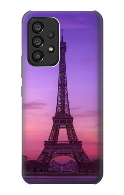 W3447 Eiffel Paris Sunset Funda Carcasa Case y Caso Del Tirón Funda para Samsung Galaxy A53 5G