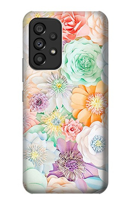 W3705 Pastel Floral Flower Funda Carcasa Case y Caso Del Tirón Funda para Samsung Galaxy A53 5G