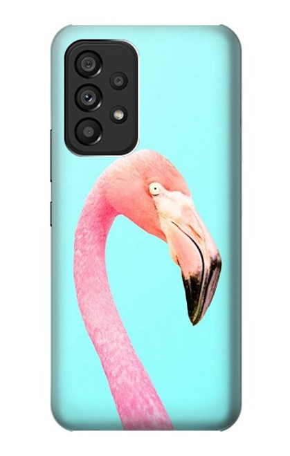 W3708 Pink Flamingo Funda Carcasa Case y Caso Del Tirón Funda para Samsung Galaxy A53 5G