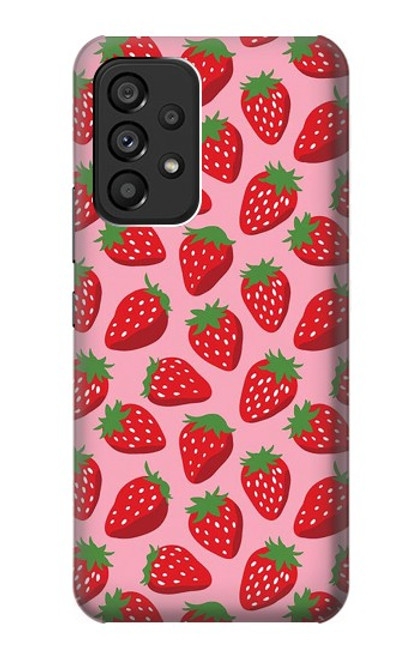 W3719 Strawberry Pattern Funda Carcasa Case y Caso Del Tirón Funda para Samsung Galaxy A53 5G
