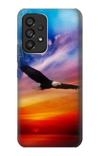 W3841 Bald Eagle Flying Colorful Sky Funda Carcasa Case y Caso Del Tirón Funda para Samsung Galaxy A53 5G