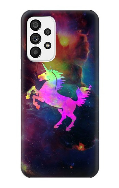 W2486 Rainbow Unicorn Nebula Space Funda Carcasa Case y Caso Del Tirón Funda para Samsung Galaxy A73 5G