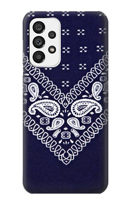 W3357 Navy Blue Bandana Pattern Funda Carcasa Case y Caso Del Tirón Funda para Samsung Galaxy A73 5G