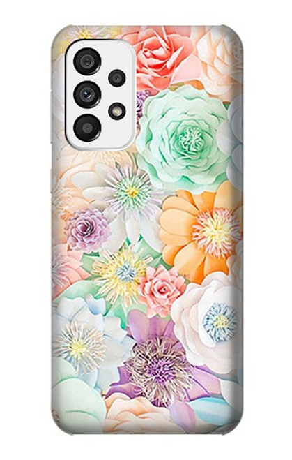 W3705 Pastel Floral Flower Funda Carcasa Case y Caso Del Tirón Funda para Samsung Galaxy A73 5G