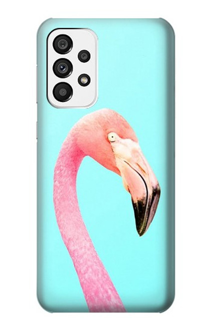 W3708 Pink Flamingo Funda Carcasa Case y Caso Del Tirón Funda para Samsung Galaxy A73 5G