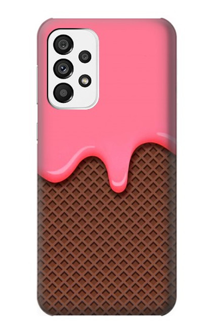 W3754 Strawberry Ice Cream Cone Funda Carcasa Case y Caso Del Tirón Funda para Samsung Galaxy A73 5G