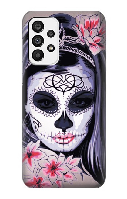 W3821 Sugar Skull Steam Punk Girl Gothic Funda Carcasa Case y Caso Del Tirón Funda para Samsung Galaxy A73 5G