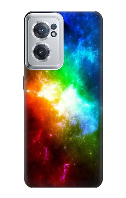 W2312 Colorful Rainbow Space Galaxy Funda Carcasa Case y Caso Del Tirón Funda para OnePlus Nord CE 2 5G