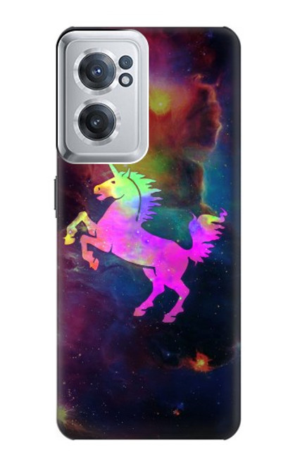 W2486 Rainbow Unicorn Nebula Space Funda Carcasa Case y Caso Del Tirón Funda para OnePlus Nord CE 2 5G