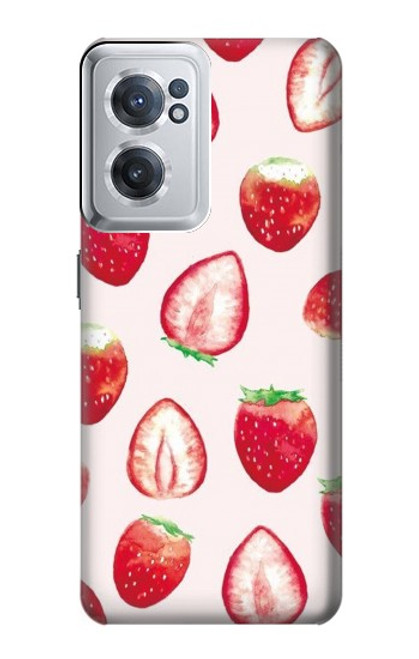 W3481 Strawberry Funda Carcasa Case y Caso Del Tirón Funda para OnePlus Nord CE 2 5G