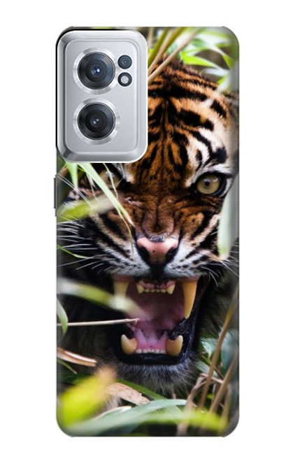 W3838 Barking Bengal Tiger Funda Carcasa Case y Caso Del Tirón Funda para OnePlus Nord CE 2 5G