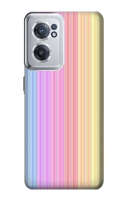 W3849 Colorful Vertical Colors Funda Carcasa Case y Caso Del Tirón Funda para OnePlus Nord CE 2 5G