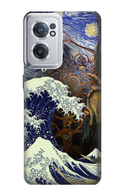 W3851 World of Art Van Gogh Hokusai Da Vinci Funda Carcasa Case y Caso Del Tirón Funda para OnePlus Nord CE 2 5G