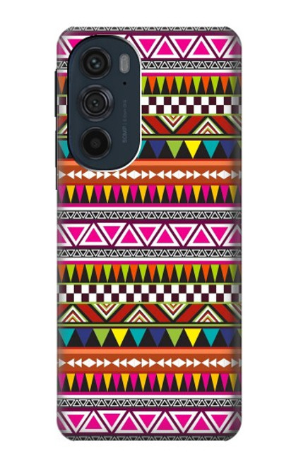 W2292 Aztec Tribal Pattern Funda Carcasa Case y Caso Del Tirón Funda para Motorola Edge 30 Pro