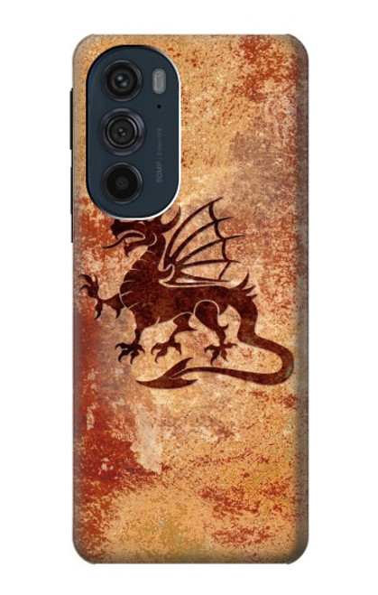 W2485 Dragon Metal Texture Graphic Printed Funda Carcasa Case y Caso Del Tirón Funda para Motorola Edge 30 Pro