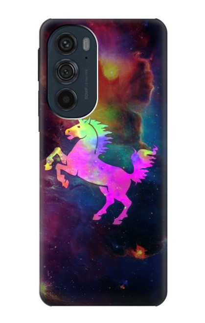 W2486 Rainbow Unicorn Nebula Space Funda Carcasa Case y Caso Del Tirón Funda para Motorola Edge 30 Pro